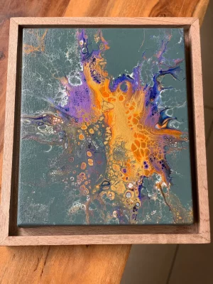 ‘Violet Spark’ Abstract Acrylic Painting on Canvas