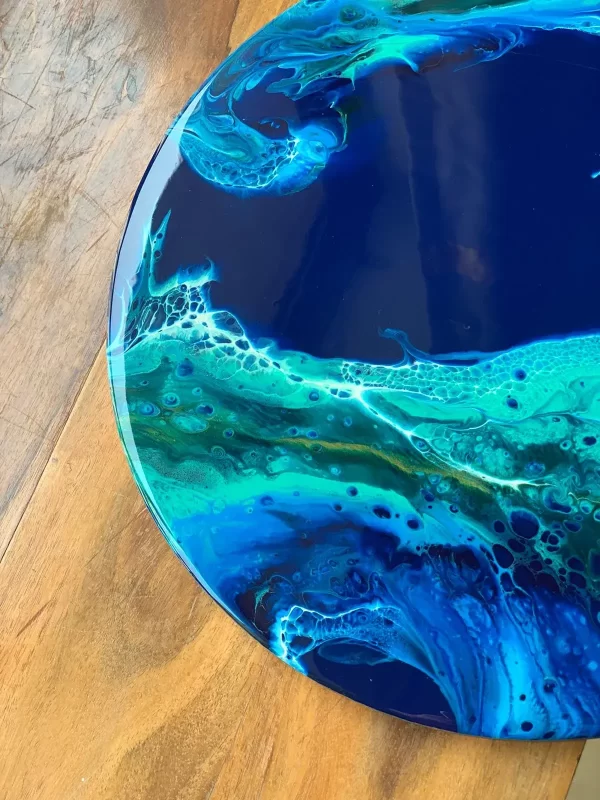 ‘Midnight wave’ Resin Art on Solid Wood