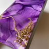 ‘Gold Dust-2’ Alcohol Ink and Resin Art on Wood Panel - Image 3