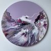 ‘Lilac Wave’ Abstract Acrylic Painting on Round Canvas - Image 2