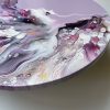 ‘Lilac Wave’ Abstract Acrylic Painting on Round Canvas - Image 3