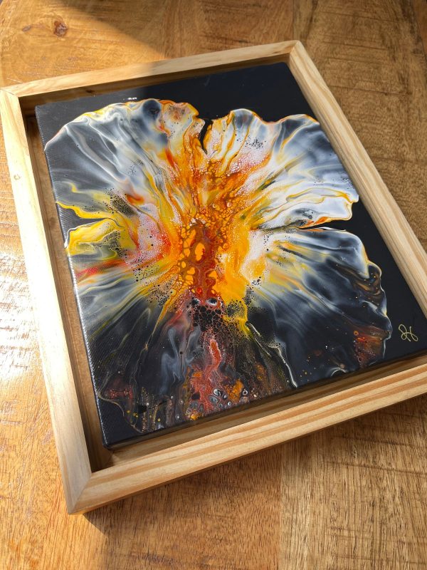 ‘Fire n’ Smoke-2’ Abstract Acrylic Painting on Canvas