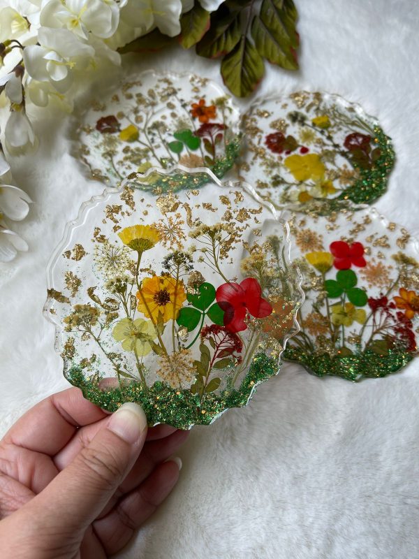 ‘Summer Garden’ Resin Coasters (set of 4)