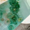 ‘Mystical Turquoise Rose’ Alcohol Ink and Resin Art on Wood Panel - Image 4