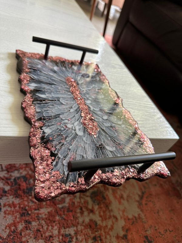 ‘Rose Gold Plume’ Resin Tray