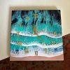 ‘Sea-Green Timer’ Resin & Wood Wall Clock - Image 2