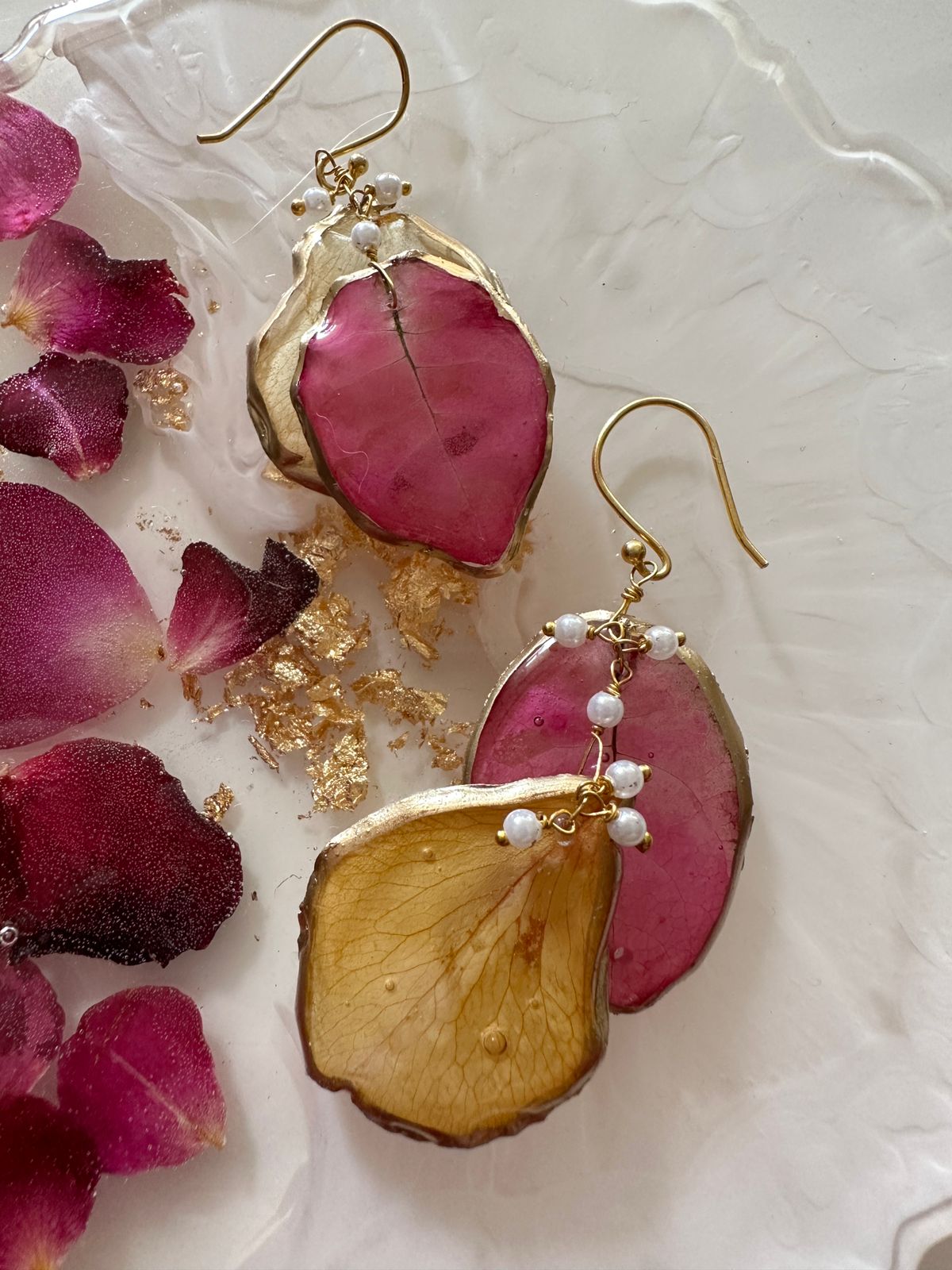 Preserved Natural Flower Earrings Wedding Accessories Handmade Special  Giftiris Pink-purple Wisteria - Etsy