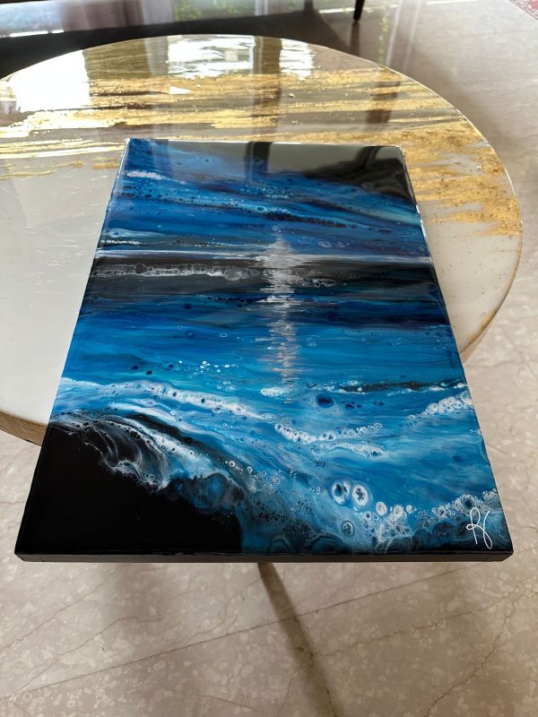 ‘Tranquility’ Resin Art on Wood Panel