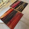 ‘Flaming Sunset’ Resin & Alcohol Ink Paintings on Wood (Set of 2) - Image 2