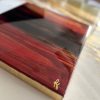 ‘Flaming Sunset’ Resin & Alcohol Ink Paintings on Wood (Set of 2) - Image 6