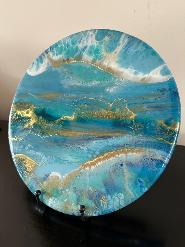 ‘Clairvoyance’ Resin Art on Solid Teak Wood