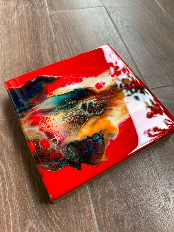 ‘Ignite’ Resin Art on Wood Panel