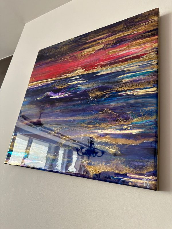 ‘Intrigue’ Resin & Ink Art on Wood Panel