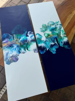 ‘Verna’ Abstract Acrylic Painting on Canvas (set of 2)
