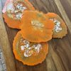 ‘Burnt Orange Bloom’ Resin Coasters (set of 4) - Image 3