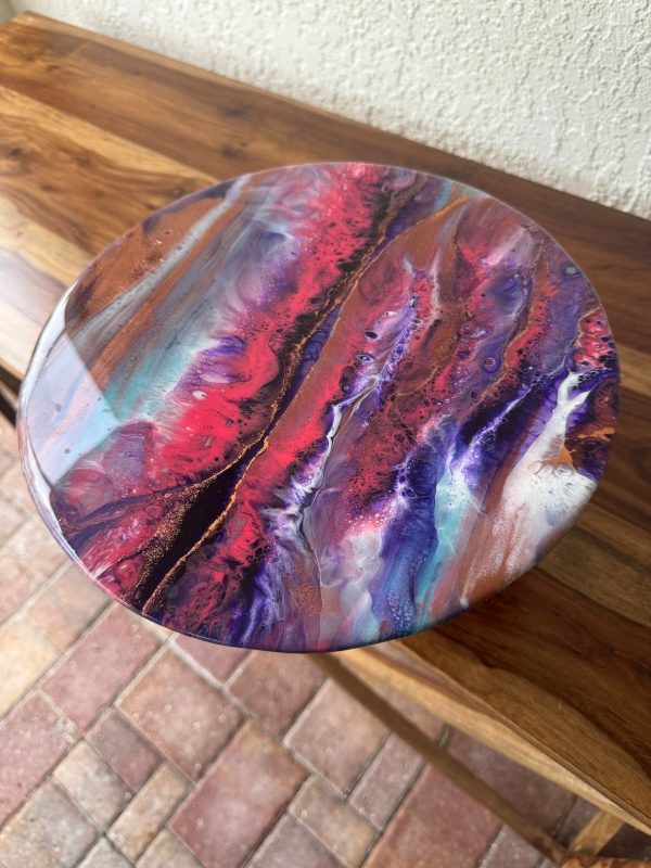 ‘Pinkscape’ Resin & Wood Cake Stand