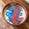 ‘Red Feather’ Wood & Resin Tray - Image 2
