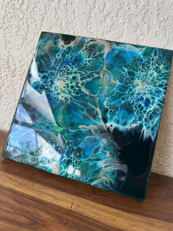 ’A Hue of Blue’ Resin Art on Wood
