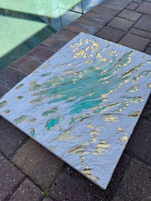 ‘The Golden Terrain’ Resin & Texture Art on Wood
