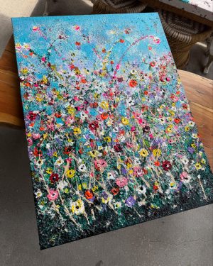 ‘Dream Garden - Wildflowers’ Abstract Acrylic Painting on Gallery Wrapped Canvas