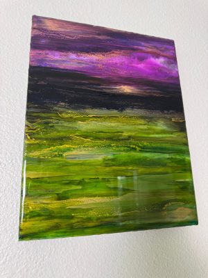 ‘Nightfall’ Resin & Ink Art on Wood