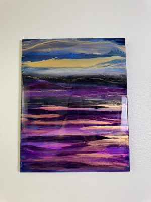‘Purple Aura’ Resin & Ink Art on Wood