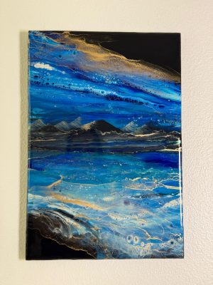 ‘Twilight’ Resin & Ink Art on Wood