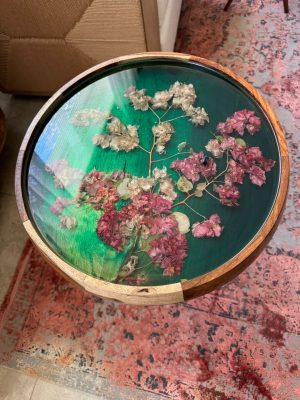 ‘Bougainvillea ’ Vibrant Green Solid Wood Table