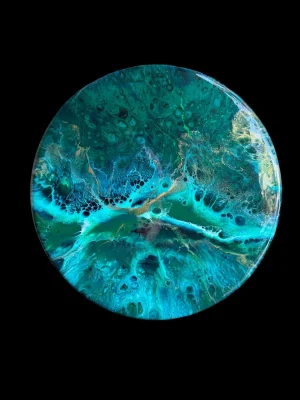 ‘Turquoise Dream’ Resin Art on Solid Wood