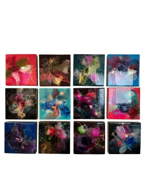 Unity in Diversity, 2025 <br>Resin & Alcohol Inks On Wood