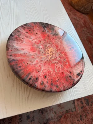 ‘Pink Fever’ Resin & Wood Cake Stand